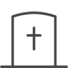 Grab mit Kreuz als Symbol